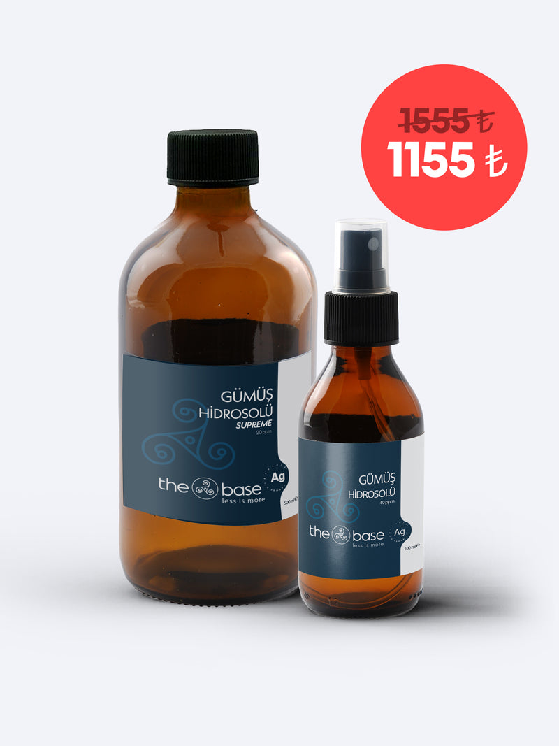 The Base - Gümüş Hidrosolü SUPREME 500ML ve Gümüş Hidrosolü Sprey 100ML